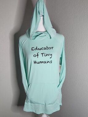 NWT Lularoe Mint Green "Educator of Tiny Humans" Hoodie Medium
